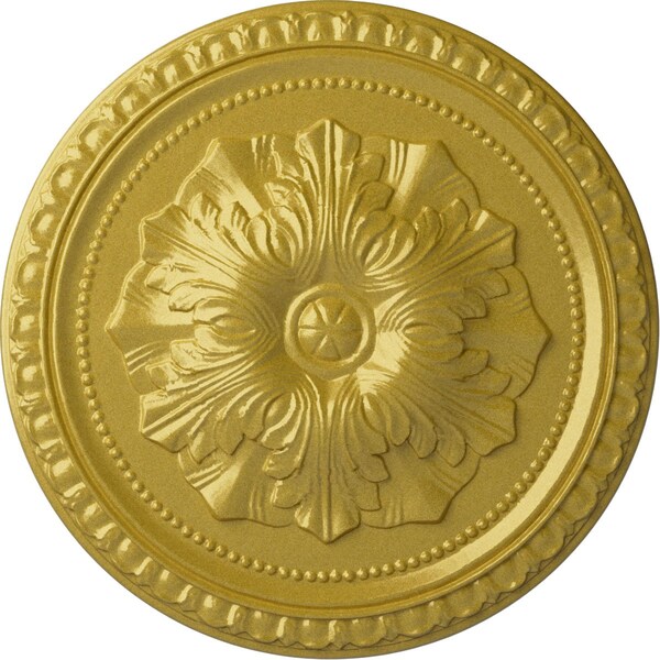 Ekena Millwork Richmond Ceiling Medallion (Fits Canopies up to 2 5/8"), Hand-Painted Rich Gold, 18"OD x 1 3/8"P CM18RIRGS - main